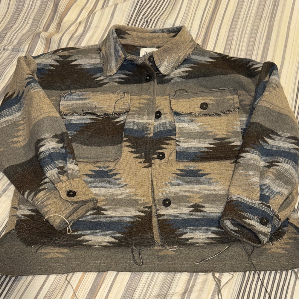 BKE Earthy Tone Plaid Jacket